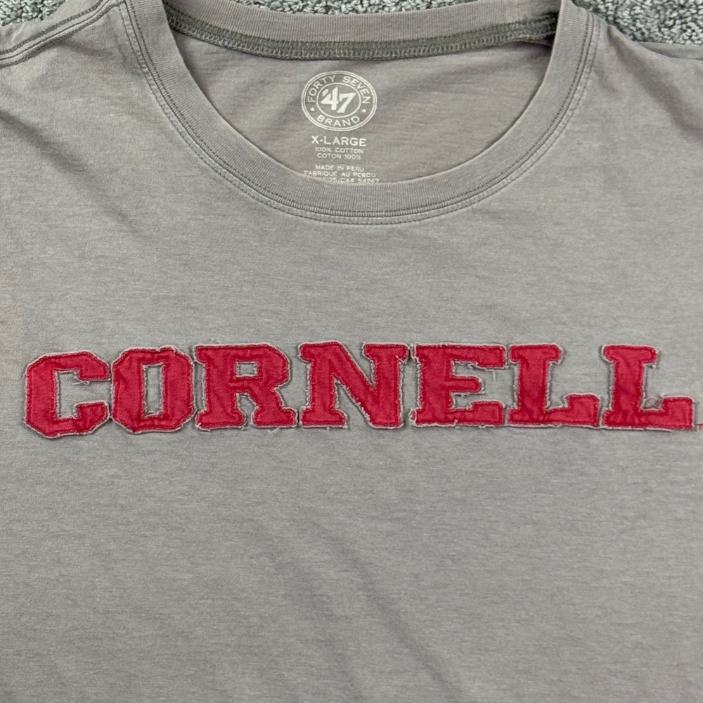 2010 Cornell University '47 Brand Mens XL Distressed Gray T Shirt Ivy League
